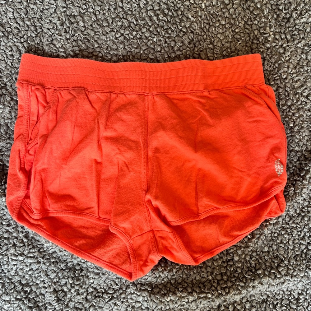 Free People Athletic Shorts in Bright Coral Red